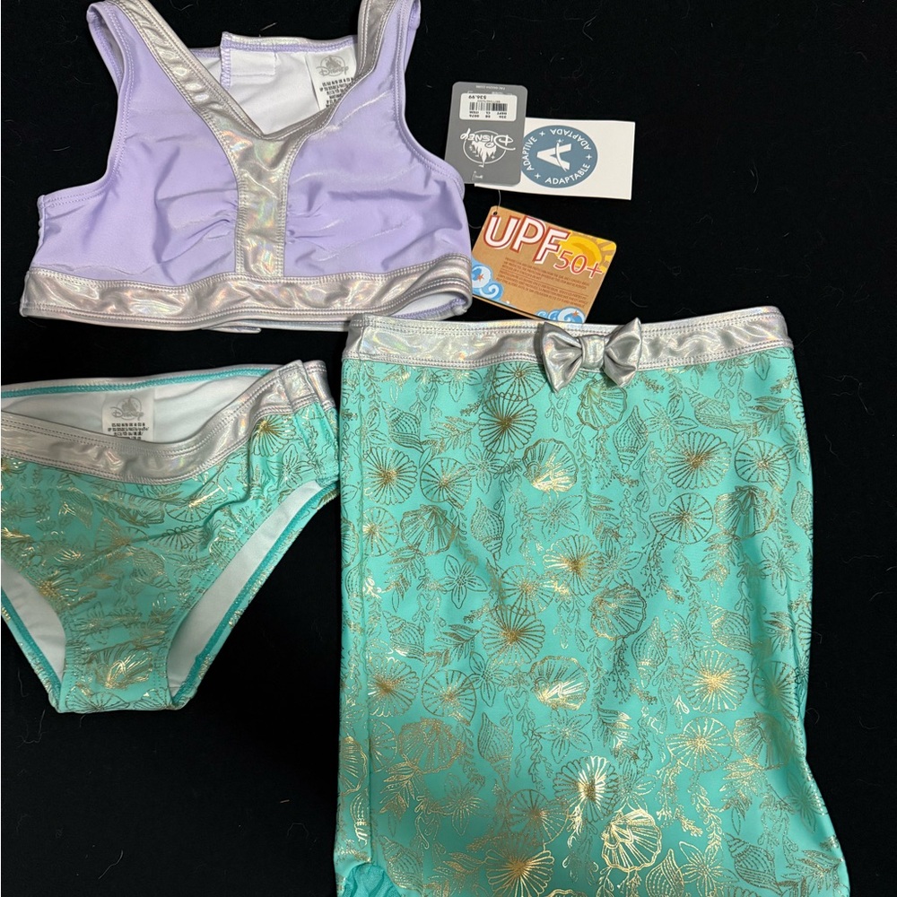Disney size M adaptive swim suit set with mermaid tail NWT